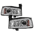 Picture of Spyder Dodge Charger 06-10 Projector Headlights - LED Light Bar - Chrome PRO-YD-DCH05V2-LB-C