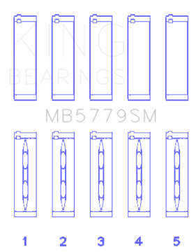 Picture of King Engine Bearings Audi CDAA-CDHA-CDHB-CDAB Main Bearing Set Set of 5 - Size STD