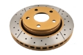 Picture of DBA 07-17 Jeep Wrangler Front Drilled & Slotted Street Series X-Gold Rotor