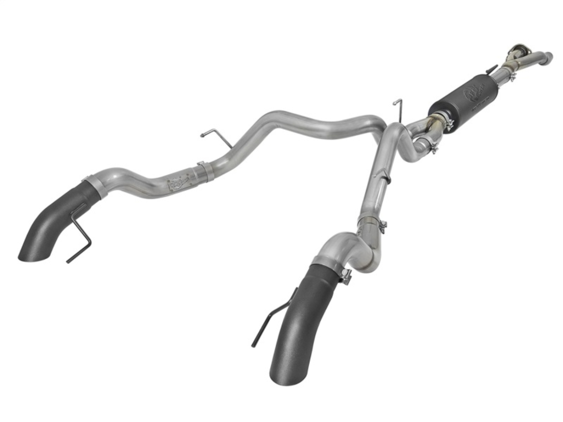 Picture of aFe MACH Force-Xp Cat-Back Exhaust w-Dual Hi-Tuck Tips Black 17-18 Ford F-150 Raptor V6-3-5L tt