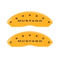 Picture of MGP 4 Caliper Covers Engraved Front Mustang - Engraved Rear S197-GT - Yellow Finish Blk Characters