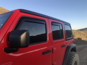 Picture of EGR 2018 Jeep Wrangler JL SlimLine In-Channel WindowVisors Set of 4 - Matte Black
