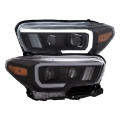 Picture of ANZO 2016-2017 Toyota Tacoma Projector Headlights w- Plank Style Switchback Black w- Amber