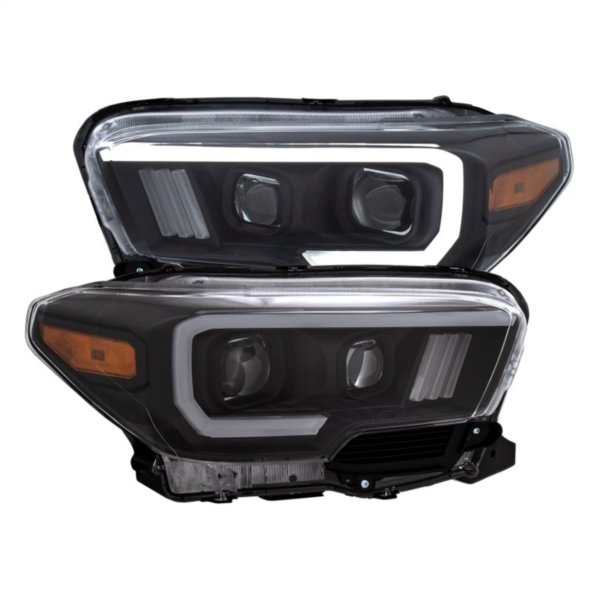Picture of ANZO 2016-2017 Toyota Tacoma Projector Headlights w- Plank Style Switchback Black w- Amber