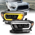 Picture of ANZO 2016-2017 Toyota Tacoma Projector Headlights w- Plank Style Switchback Black w- Amber