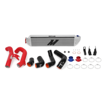 Picture of Mishimoto 2016+ Honda Civic 1-5T - 2017+ Honda Civic Si Silver Intercooler Kit w-Red Pipes