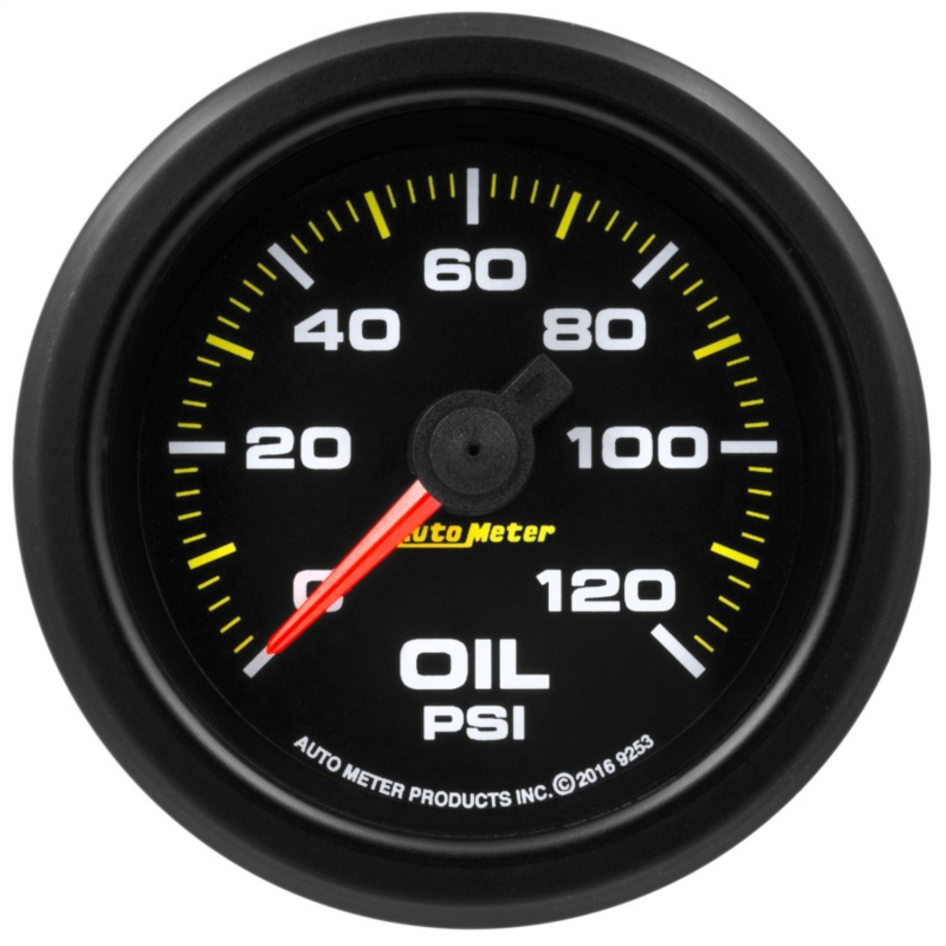 Picture of Autometer Extreme Environment 2-1-16in 120psi Stepper Motor Oil Pressure Gauge w- Warning Light