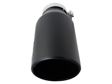 Picture of aFe Power MACH Force-Xp 4in In x 6in Out x 15in L Driver Side Clamp-On 4in 409 SS Exhaust Tip-Black