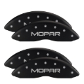 Picture of MGP 4 Caliper Covers Engraved Front & Rear Red Powder Coat Finish Silver Charac 100 Anniversary Logo