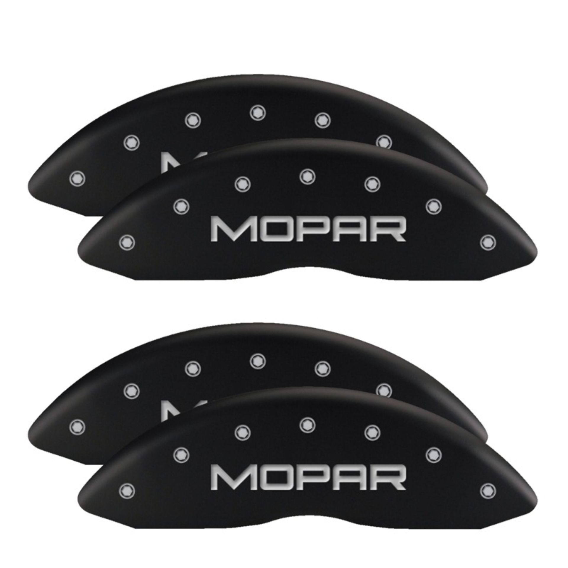 Picture of MGP 4 Caliper Covers Engraved Front & Rear Red Powder Coat Finish Silver Charac 100 Anniversary Logo