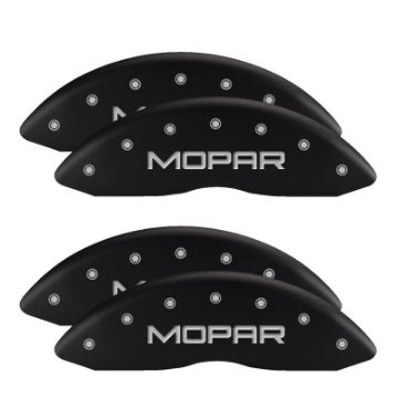 Picture of MGP 4 Caliper Covers Engraved Front & Rear Red Powder Coat Finish Silver Charac 100 Anniversary Logo
