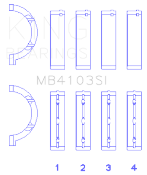 Picture of King Engine Bearings Chrysler 197 Size -026 Crankshaft Main Bearings Set of 4