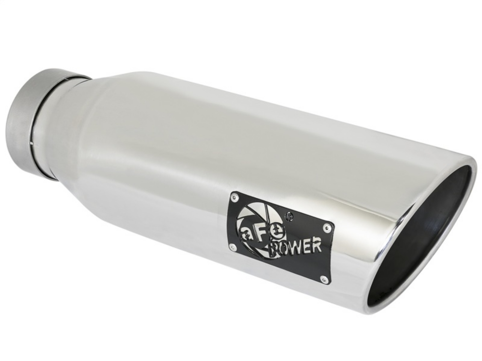 Picture of aFe MACH Force-XP 409 SS Exhaust Tip 4in In x 6in Out x 18in L Bolt-On Right