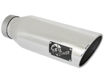 Picture of aFe MACH Force-XP 409 SS Exhaust Tip 4in In x 6in Out x 18in L Bolt-On Right