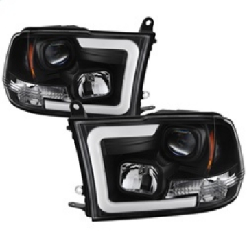 Picture of Spyder 09-16 Dodge Ram 1500 Version 2 Headlights Light Bar DRL Black PRO-YD-DR09V2-LBDRL-BK