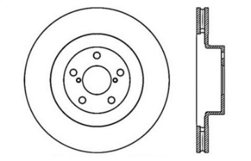 Picture of StopTech 02-10 Subaru WRX Slotted & Drilled Right Front Rotor exc- STi