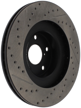 Picture of StopTech 02-10 Subaru WRX Slotted & Drilled Right Front Rotor exc- STi