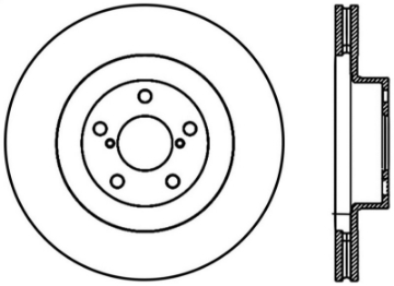 Picture of StopTech 02-10 Subaru WRX Slotted & Drilled Left Front Rotor exc- STi