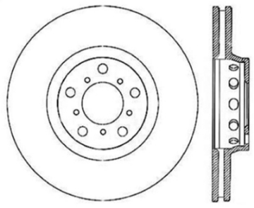 Picture of StopTech 00-03 BMW M5 E39 Slotted & Drilled Left Front Rotor