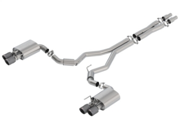 Picture of Borla 2018 Ford Mustang GT 5-0L AT-MT 3in S-Type Catback Exhaust w- Valves Carbon Fiber Black Tip