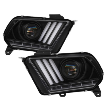 Picture of Spyder 13-14 Ford Mustang HID Only Projector Headlights w-Turn Signals - Blk PRO-YD-FM13HID-BK