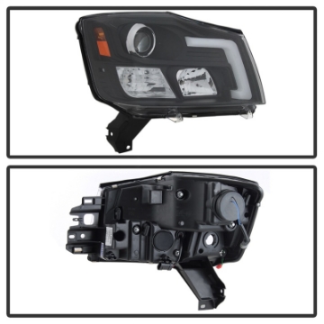 Picture of Spyder 04-15 Nissan Titan - 04-07 Nissan Armada V2 Projector Headlights - Black PRO-YD-NTI04-DRL-BK