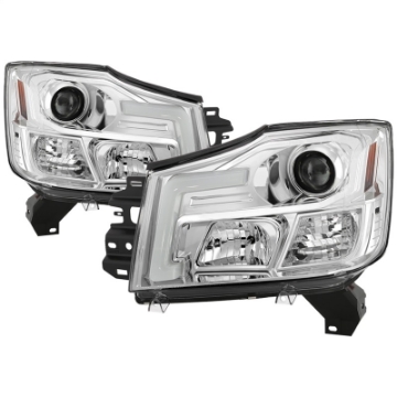 Picture of Spyder 04-15 Nissan Titan - 04-07 Nissan Armada V2 Projector Headlights - Chrome PRO-YD-NTI04-DRL-C