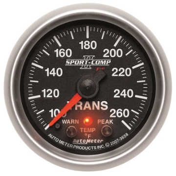 Picture of Autometer Elite 52-4mm 100-260F Transmission Temperature Peak & Warn w- Electronic Control Gauge