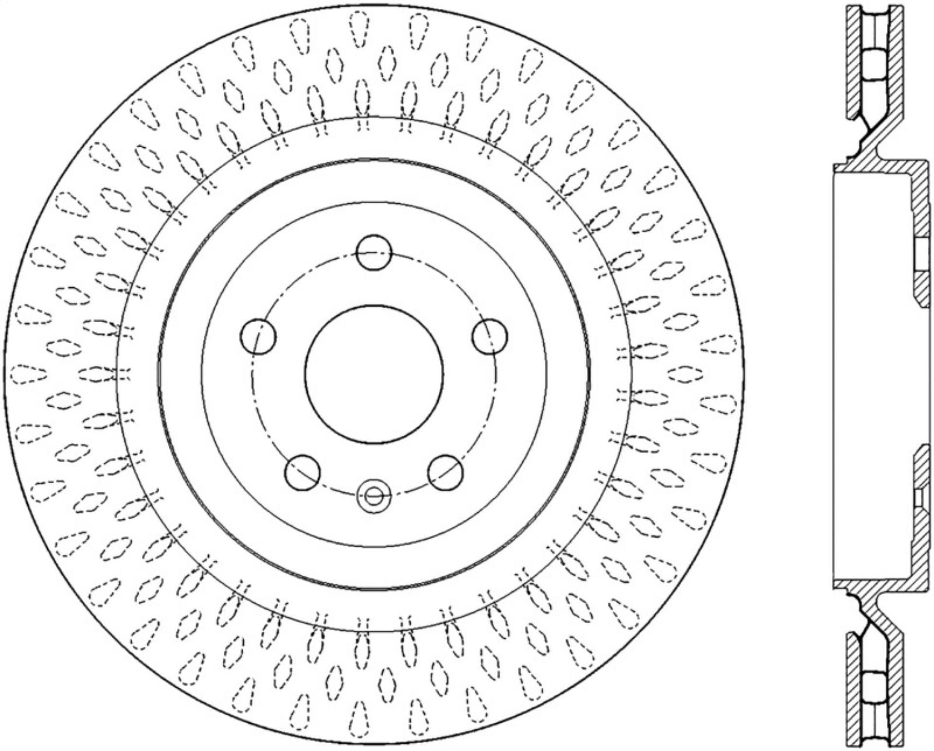 Picture of StopTech 09-16 Cadillac CTS SportStop Cryo Slotted & Drilled Rear Right Rotor