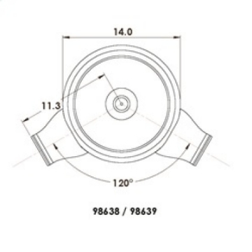 Picture of Spectre Low Profile Air Box 14in- OD x 5-13-32in- H - 120 Degree Inlet - Chrome