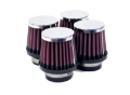 Picture of K&N Universal Chrome Filter 1 3-8 inch FLG - 2 1-2 inch Base - 2 inch Top - 2 1-4 inch Height