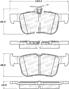 Picture of StopTech 13-18 Lincoln MKZ - Ford Fusion Street Select Rear Brake Pads