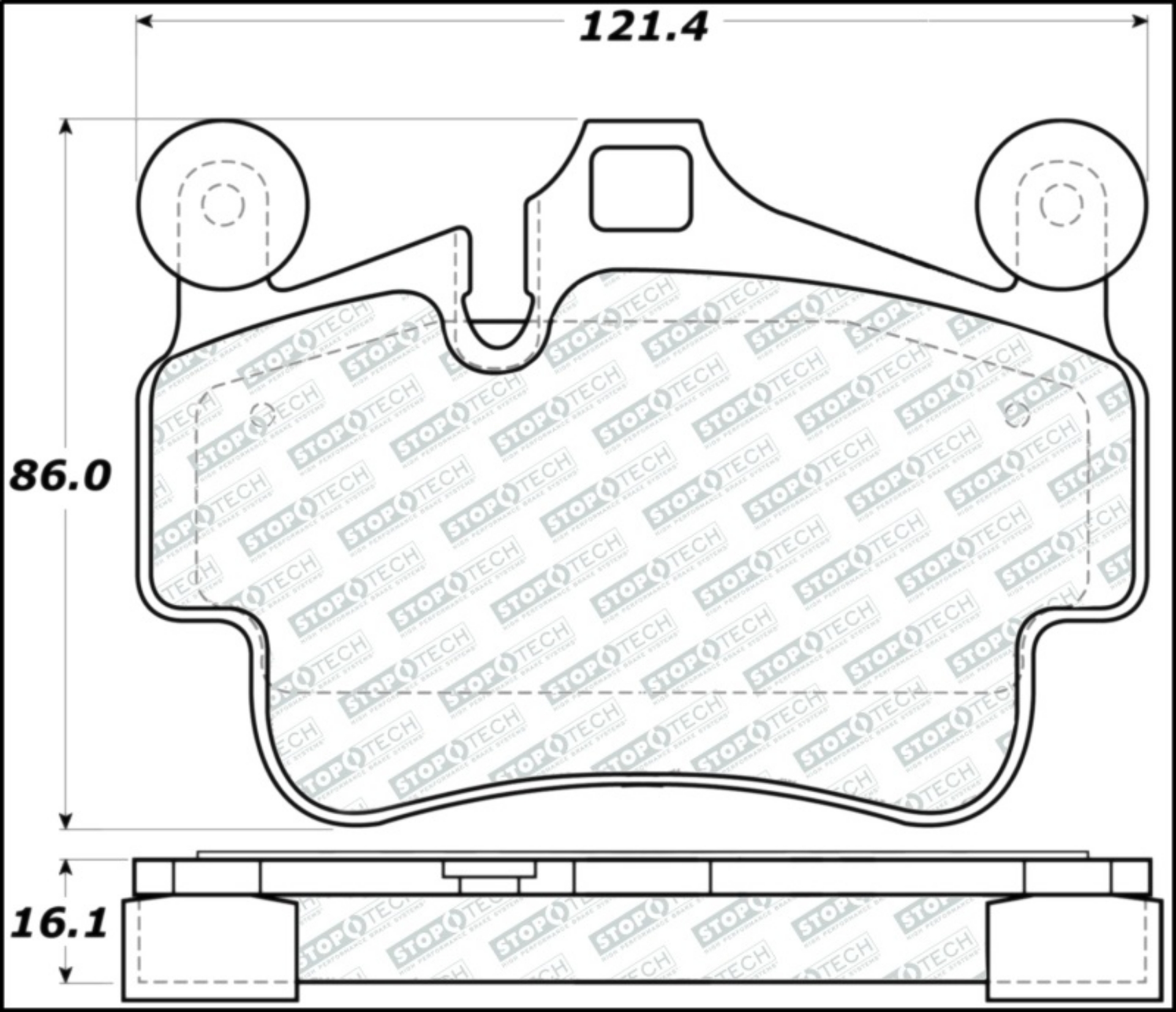 Picture of StopTech Street Select 17-18 Porsche 718 Boxster-Cayman w-Ceramic Brakes Front Brake Pads