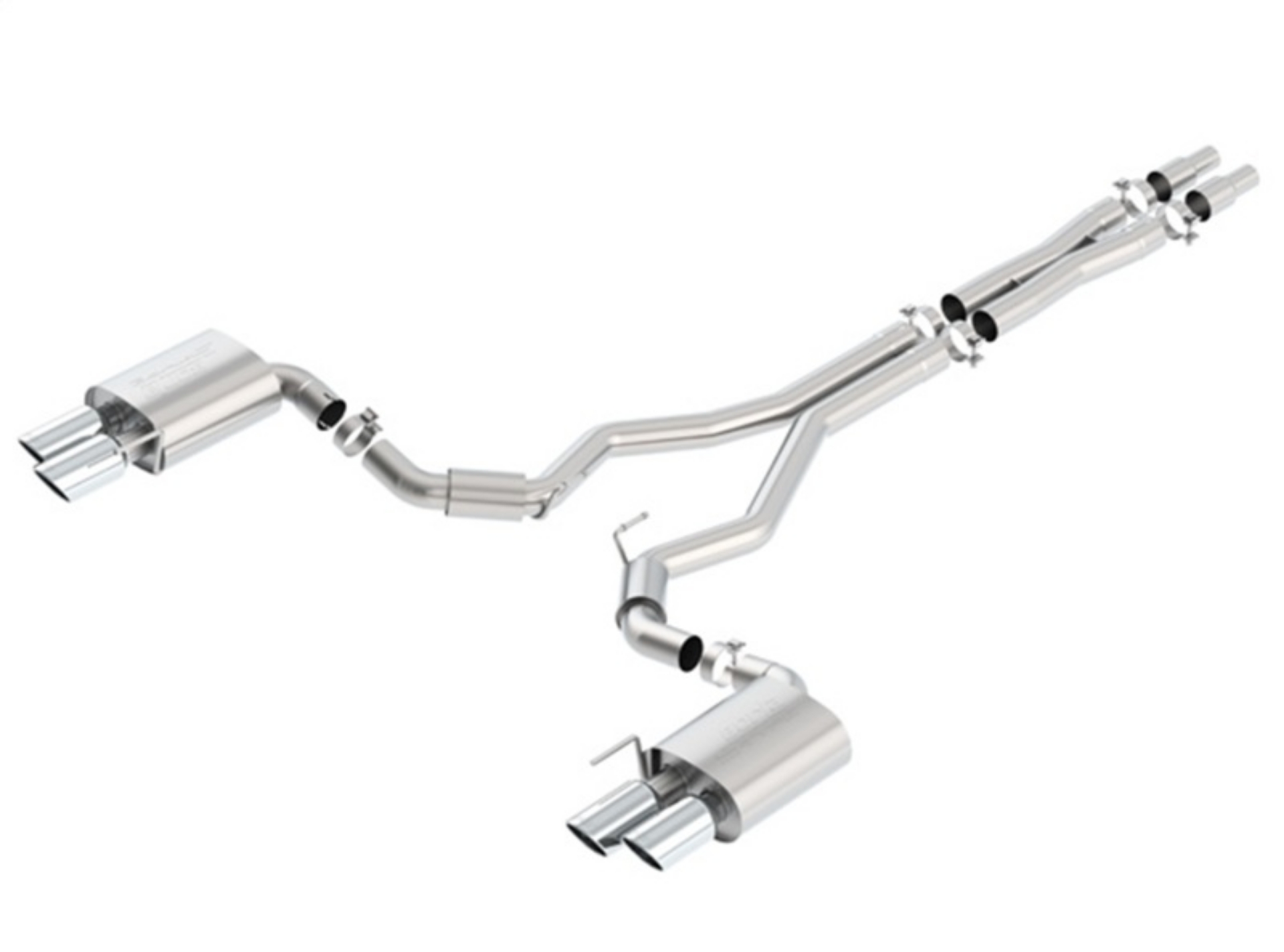 Picture of Borla 2018 Ford Mustang GT 5-0L AT-MT w-o Valves S-Type 3in Cat-Back Exhaust w-Polished Tips