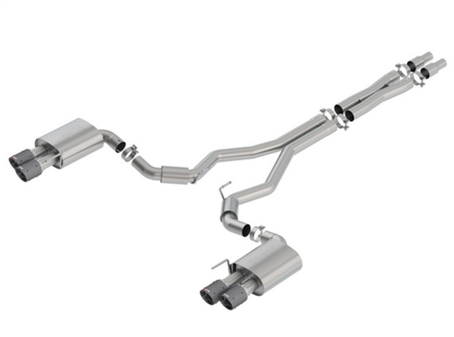 Picture of Borla 2018 Ford Mustang GT 5-0L AT-MT w-o Valves S-Type 3in Cat-Back Exhaust w-Carbon Fiber Tips