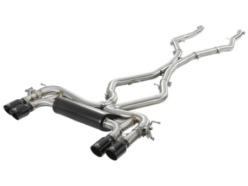 Picture of aFe MACH Force-Xp 3-5in- 304 SS C-B Exhaust System 15-18 BMW X5 M F85 V8-4-4L tt - Black Tip