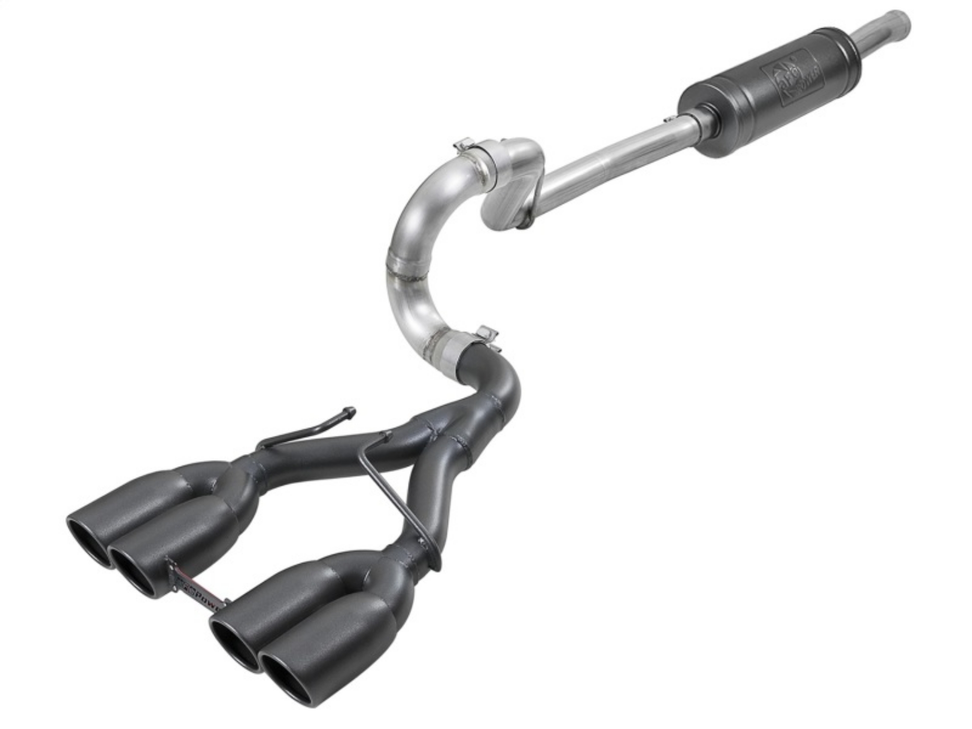 Picture of aFe Rebel Series 2-5in- 304 SS C-B Exhaust System 2018 Jeep Wrangler JL V6-3-6L - Black Tip