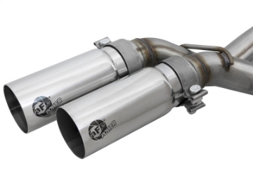 Picture of aFe Rebel Series 3in- to 2-5in- 409 SS C-B Exhaust 11-14 Ford F-150 V6-3-5L tt - Polished Tip