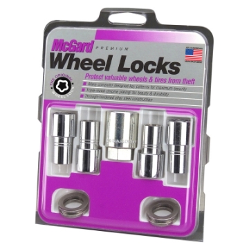 Picture of McGard Wheel Lock Nut Set - 4pk- Long Shank Seat 1-2-20 - 13-16 Hex - 1-75in- Length - Chrome