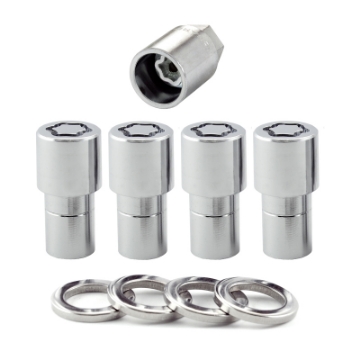 Picture of McGard Wheel Lock Nut Set - 4pk- Long Shank Seat 1-2-20 - 13-16 Hex - 1-75in- Length - Chrome