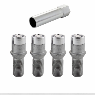 Picture of McGard Wheel Lock Bolt Set - 4pk- Tuner - Cone Seat M14X1-5 - 17mm Hex - 24-0mm Shank L- - Chrome