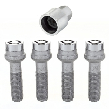 Picture of McGard Wheel Lock Bolt Set - 4pk- Radius Seat M14X1-5 - 17mm Hex - 45-0mm Shank Length - Chrome