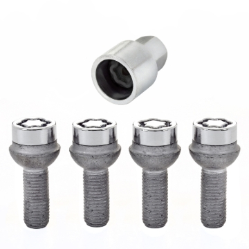Picture of McGard Wheel Lock Bolt Set - 4pk- Radius Seat M12X1-5 - 17mm Hex - 27-9mm Shank Length - Chrome