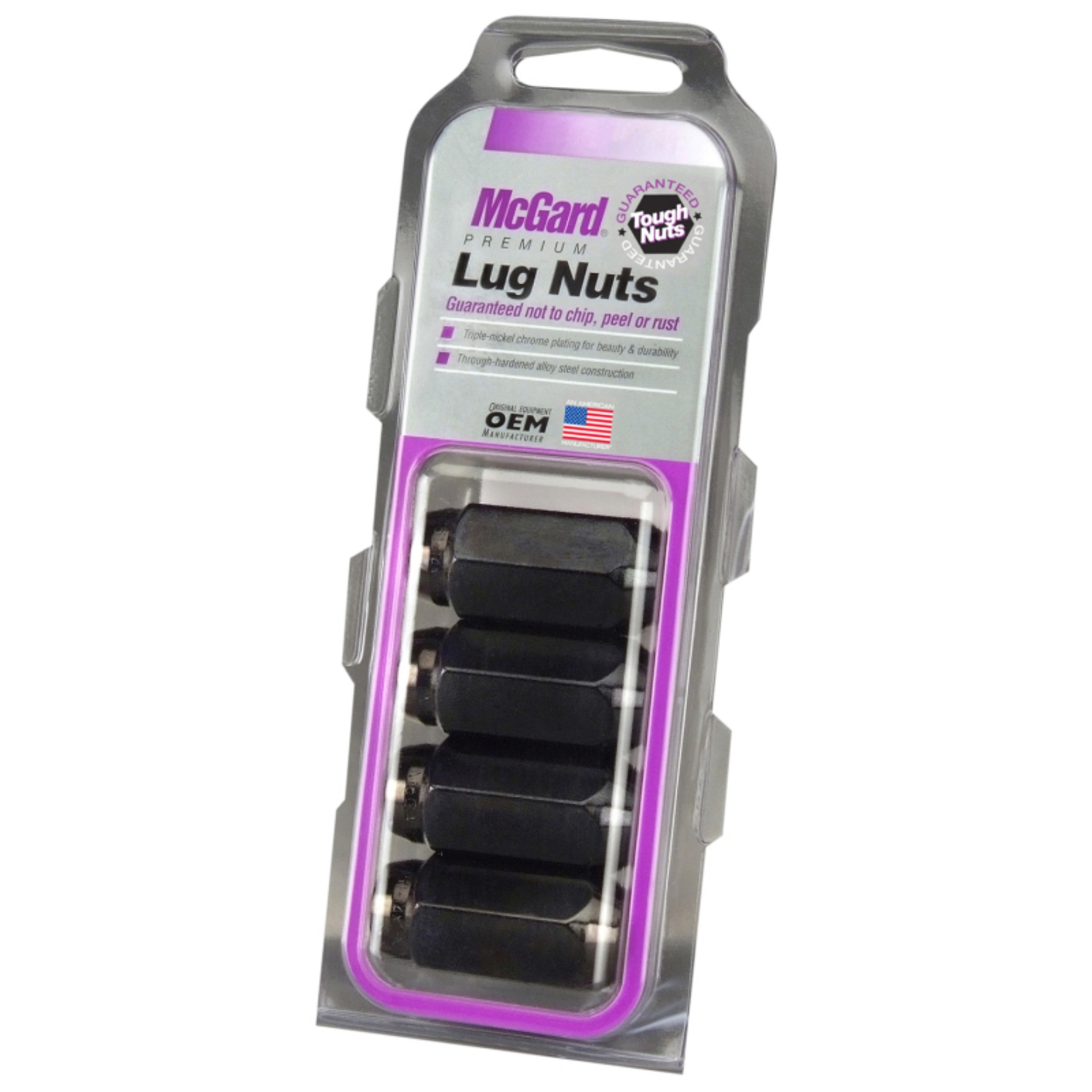Picture of McGard Hex Lug Nut Cone Seat M14X1-5 - 22mm Hex - 1-635in- Length 4-Pack - Black