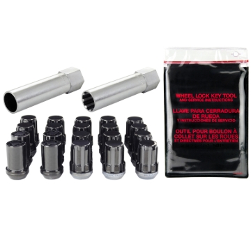 Picture of McGard SplineDrive Tuner 5 Lug Install Kit w-Locks & Tool Cone M12X1-25 - 13-16 Hex - Black