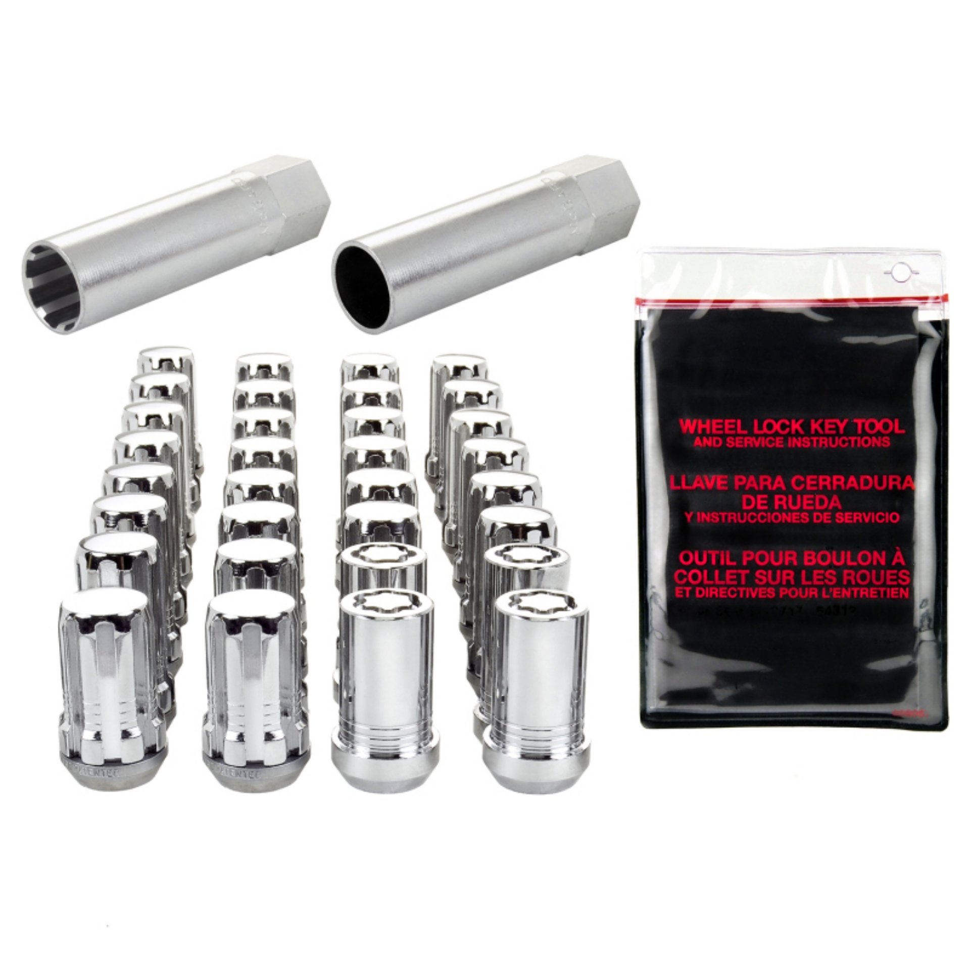 Picture of McGard SplineDrive Tuner 8 Lug Install Kit w-Locks & Tool Cone M14X1-5 - 22mm Hex - Chrome