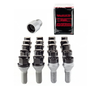 Picture of McGard 5 Lug Hex Install Kit w-Locks Cone Seat Bolt M12X1-5 - 17mm Hex - 25-5mm Shank L- - Black