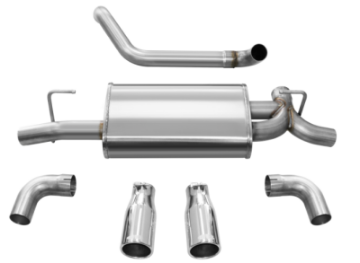Picture of Corsa 2018-2025 Jeep Wrangler JL 2-5in Dual Rear Exit Polished Tips Sport Axle-Back Exhaust