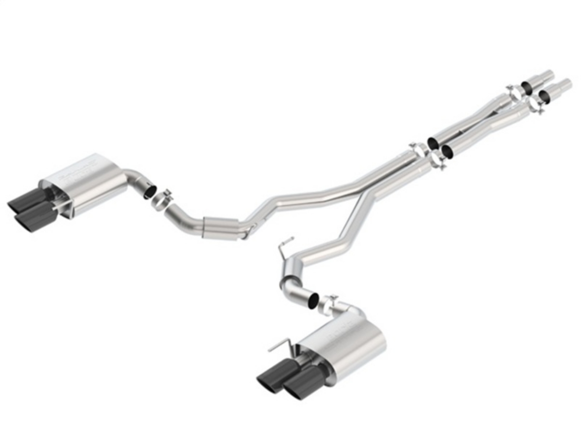 Picture of Borla 2018 Ford Mustang GT A-T - M-T 3in S-Type Catback Exhaust w-o Valves w- Black Chrome Tips