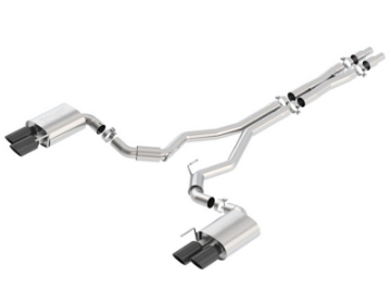 Picture of Borla 2018 Ford Mustang GT A-T - M-T 3in S-Type Catback Exhaust w-o Valves w- Black Chrome Tips
